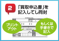 2.「買取申込書」を記入してし同封